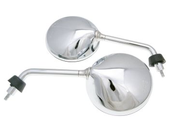 mirror set M8 chrome short version right-hand thread for Vespa GTS, GTV, LXV, LX, S, Primavera, Sprint