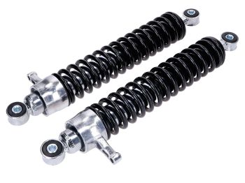 Shock absorber set 360mm adjustable black/silver for Simson S51, S70, S53,