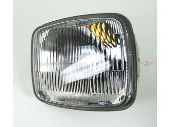 Headlight insert 140mm mounting distance 129x112mm outer dimension glass for Puch Lido, Yamaha scooter