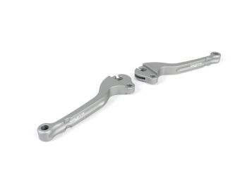 Brake and clutch lever set -BGM PRO CNC- bowden cable- Vespa Largeframe 1957-1998 - PX, T5, Sprint, Rally, GT, GTR, TS, VNA, VNB, VBB, VBA, GS, SS180, Smallframe 1963-1989 V50, 50N, V90, PV125, ET3, PK S, PK XL1 - steel grey