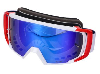 MX goggle LUC1 Team white / red - iridium blue