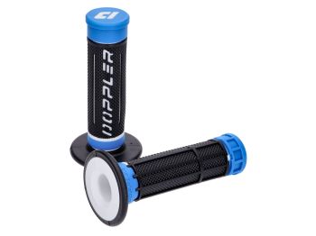handlebar rubber grip set Doppler Grip 3D black / white / blue