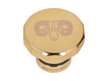 Gas cap 66Heroes square gold for Puch Maxi