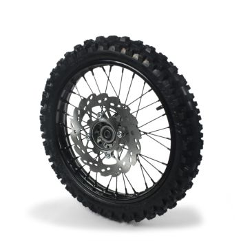 ROUE COMPLETE AVANT ACIER AVEC PNEU YUANXING NOIRE 14" - 15