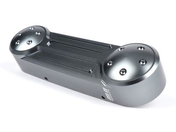 Fork link cover -MOTO NOSTRA, CNC, grey, straight fork link- Vespa GT 125 (ZAPM31100), Vespa GT 200 (ZAPM31200), Vespa GT 60 (ZAPM45102), Vespa GT L 125 (ZAPM31101), Vespa GT L 200 (ZAPM31200), Vespa GTS 125 (ZAPM31300, ZAPMA3100), Vespa GTS 125 i.e. Supe