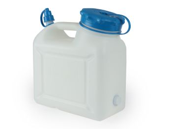 Water canister 6L wide neck Hünersdorff HD PE, natural (transparent) with UV protection