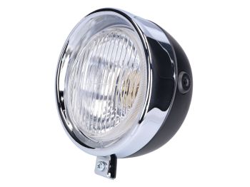 headlight assy round black Classic universal for Puch, Kreidler, Zündapp and many more