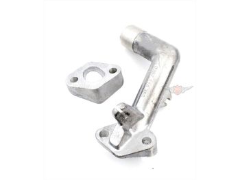 Intake manifold aluminum 14mm slanted with adapter plate for Sachs 504, 505, Hercules Prima, M, DKW, KTM moped, moped, mokick