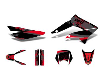 decal set black-red-grey glossy for Derbi Senda DRD 11-17