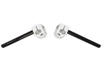 handlebar stub set Doppler 2-piece, 22mm aluminum black D.28mm clamping for moped