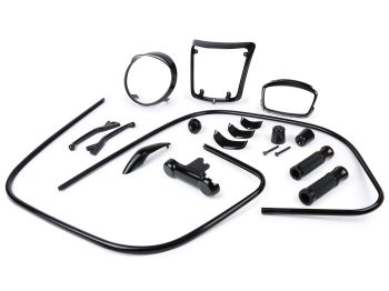 styling kit Moto Nostra "Black Collection" glossy black for Vespa GTS 300 Super HPE Supertech, Vespa GTS 125 Super Supertech