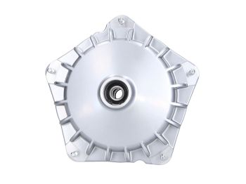 front brake drum GRIMECA NT 10 inch stub d=20mm w/o pattern silver for Vespa PK50-125, ?S, ?SS, ?XL, ?XL2, ?P200E, ?PX80-200, ?Lusso, T5