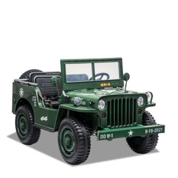 VOITURE ÉLECTRIQUE ENFANT JEEP WILLYS 3 PLACES 24V VERT