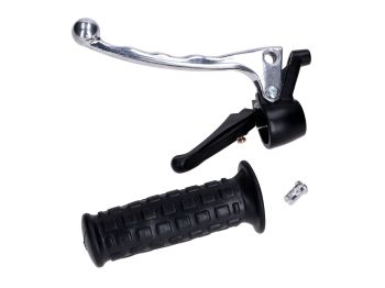 Brake lever fitting metal with left rubber grip and plastic start lever for Puch Maxi