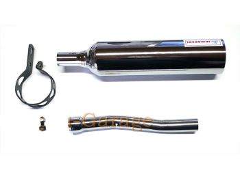 Chrome exhaust with clamp and connecting pipe for Yamaha, DT 50 MX