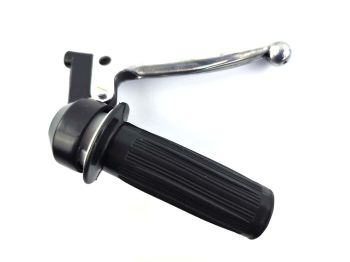 Throttle grip fitting black grooved rubber grip aluminum clutch lever ball end 22mm 105mm for Zündapp, Kreidler, Hercules, Puch, DKW, KTM, moped, moped, mokick