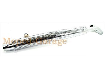 Exhaust chrome 70mm 900mm with heat shield for Zündapp KS 50 Cross
