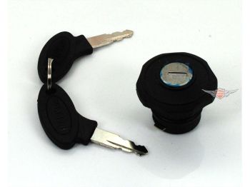 Tank cap lockable 30mm black with 2 keys for Peugeot 101, 102, 103, 104