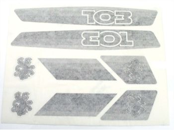 Sticker set 8 pieces gray for Peugeot 103 moped moped
