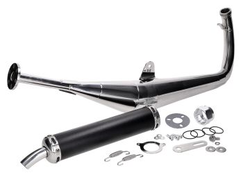 Exhaust system Motegra Racing for 60-110cc polished incl. rear silencer for Simson S50, S51, S70