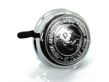 Bell high-gloss chrome-plated 60mm Christopherus pattern for Hercules, Zündapp, Kreidler, Puch, Miele, KTM, DKW, Rixe, NSU