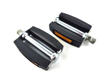 Pedals pair black silver for Zündapp, Kreidler, Hercules, Puch, DKW, Miele, NSU, Gritzner, Göricke