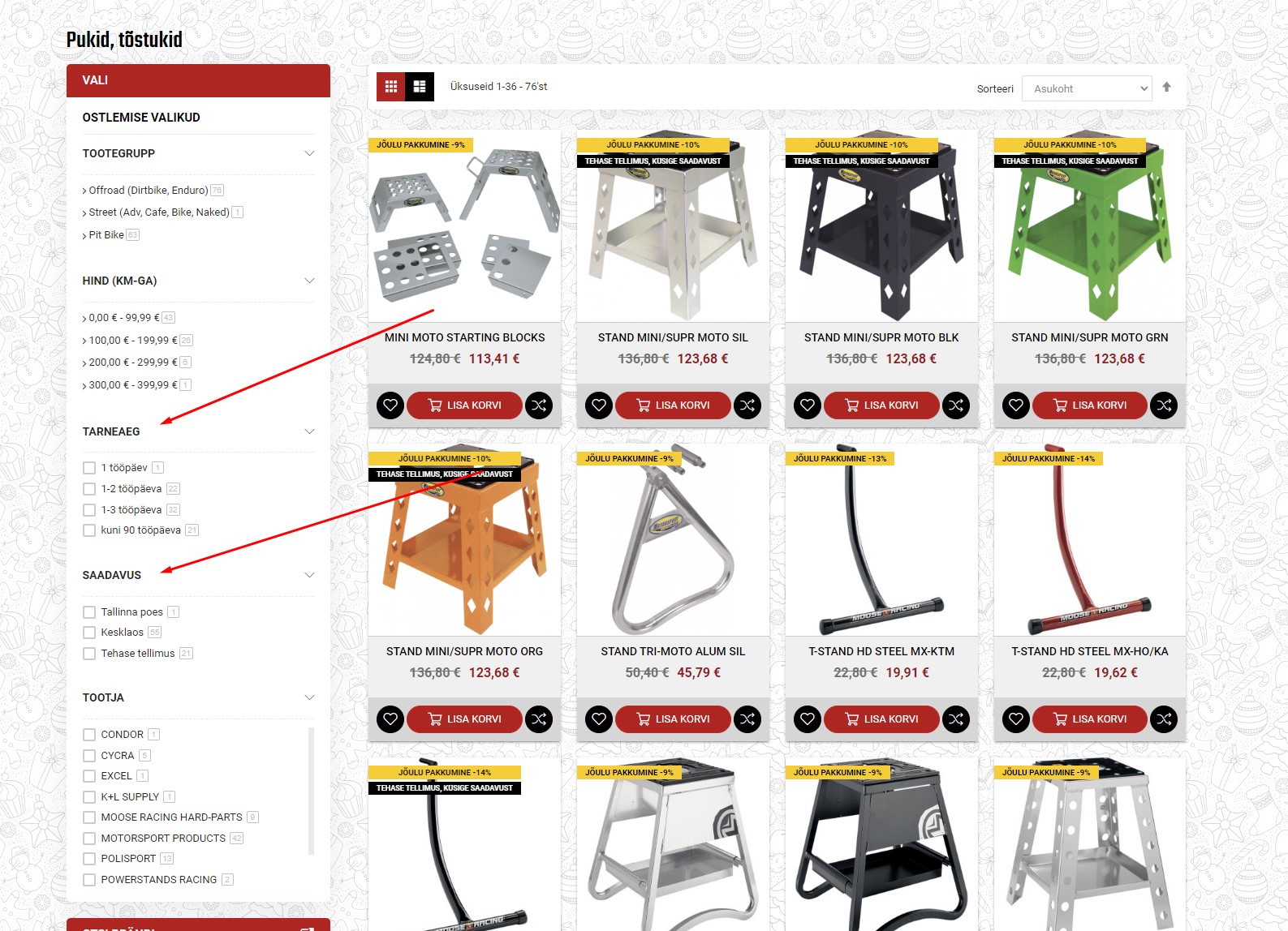 Filtrite menüü pilt